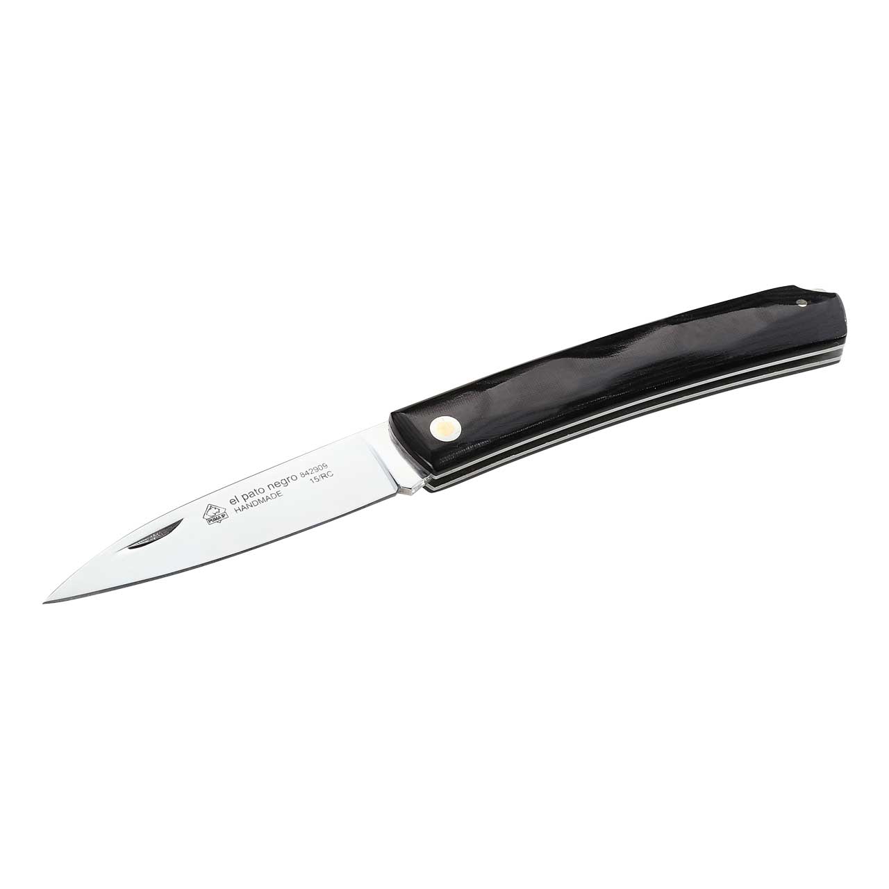 PUMA IP Taschenmesser EL PATO NEGRO, Stahl 1.4116, 58 HRC, schwarze Micarta-Griffschalen