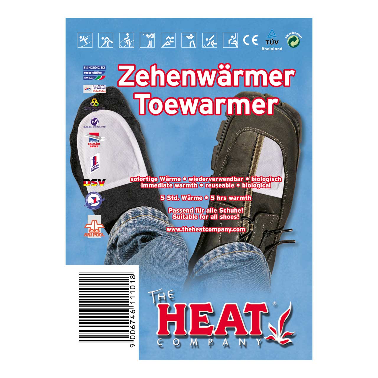 Heat Zehenwärmer, 1 Paar Wärmekissen mit Klebeseite