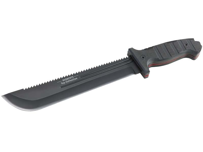 HERBERTZ Top-Collection Survival-Messer, Stahl 440,, G-10 Griff, rostfrei, beschichtet, Sägerücken,