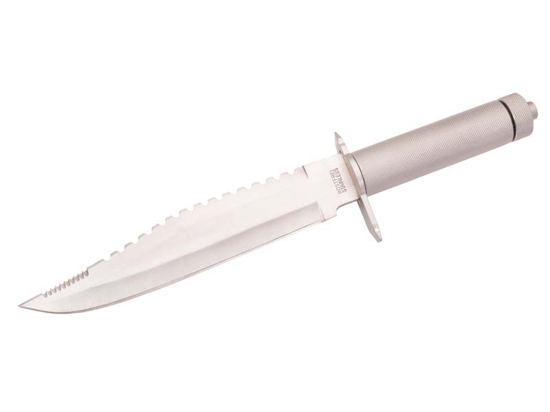 Herbertz Survival-Messer, Stahl AISI 420, Rückensäge, Aluminiumgriff, Schleifstein, Zubehör, Kunsts
