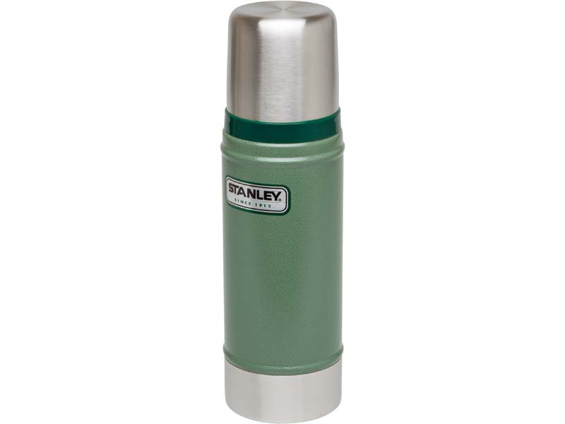 Stanley Classic, Vakuum-Flasche, 0,47 Liter, 18/8 Edelstahl, Hammertone grün, Vakuum-Isolation, Tri