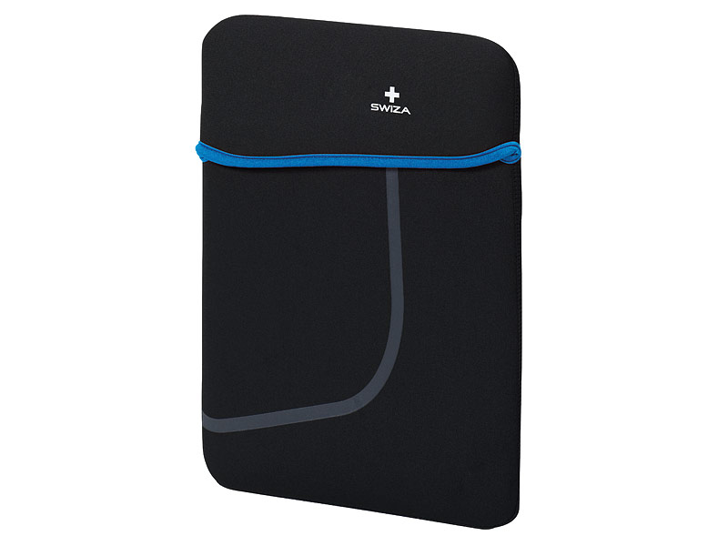 SWIZA Laptophülle Moranda, Neopren-Material, schwarz/blau, für Tablet/Laptop 33 cm / 13 Zoll