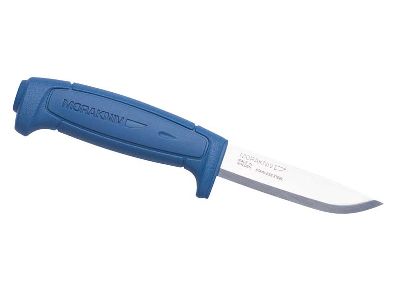 Morakniv Gürtelmesser, BAISC 546, rostfreier Stahl, blauer Kunststoffgriff, Kunststoff-Scheide