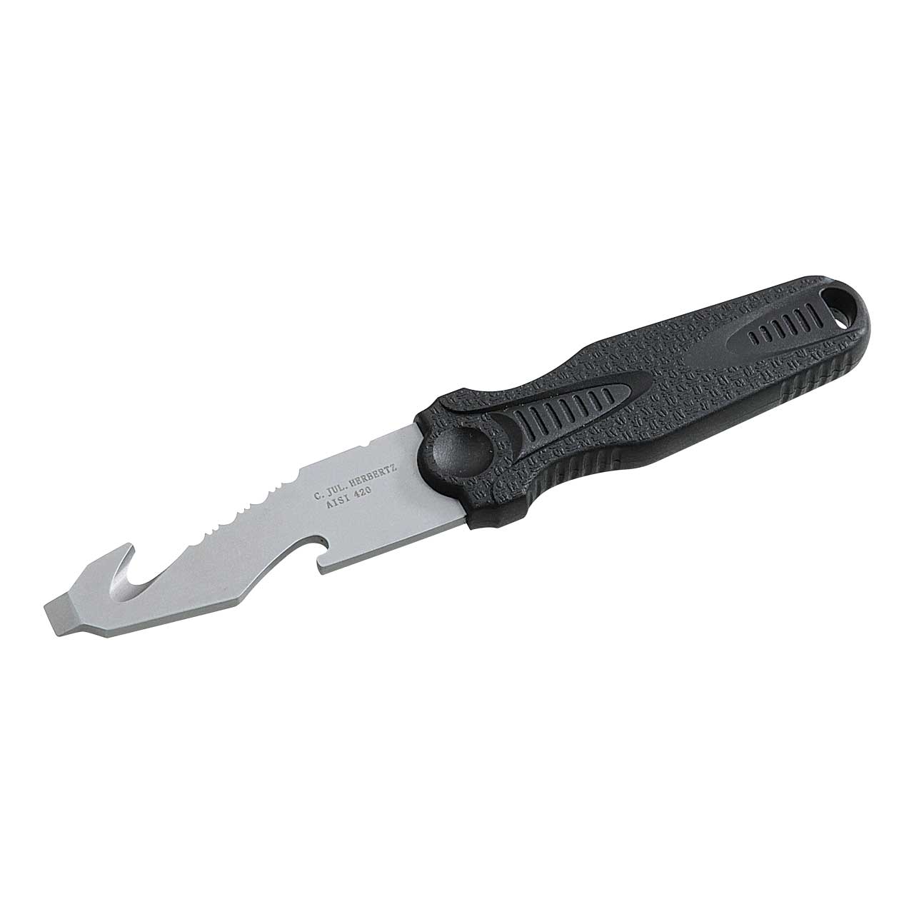 Herbertz Neck Knife, Universal-Messer, Stahl AISI 420, matt, Kunststoff-Griff, Kunststoff-Scheide,