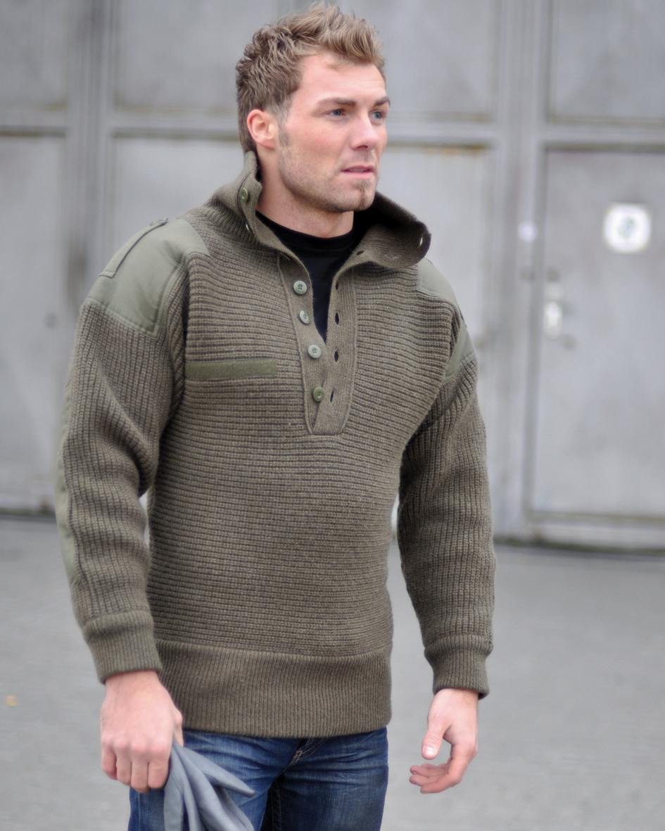 Österreichischer Alpin Pullover Wolle Oliv