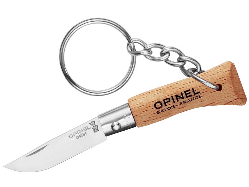 Opinel Messer No 02, rostfrei, mit Schlüsselanhänger