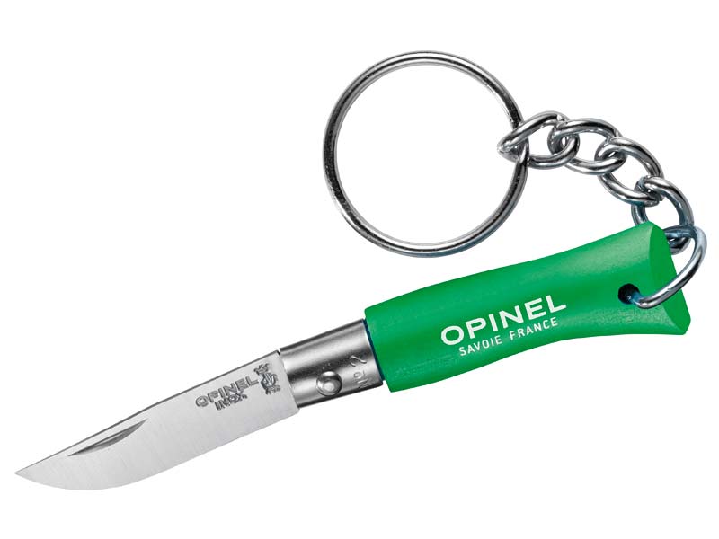 Opinel Messer COLORAMA No 02, grün, rostfrei, mit Schlüsselanhänger