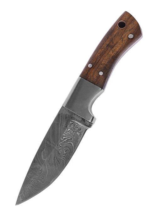 Messer mit Griff aus Shishamholz, Damastzenerstahlkinge