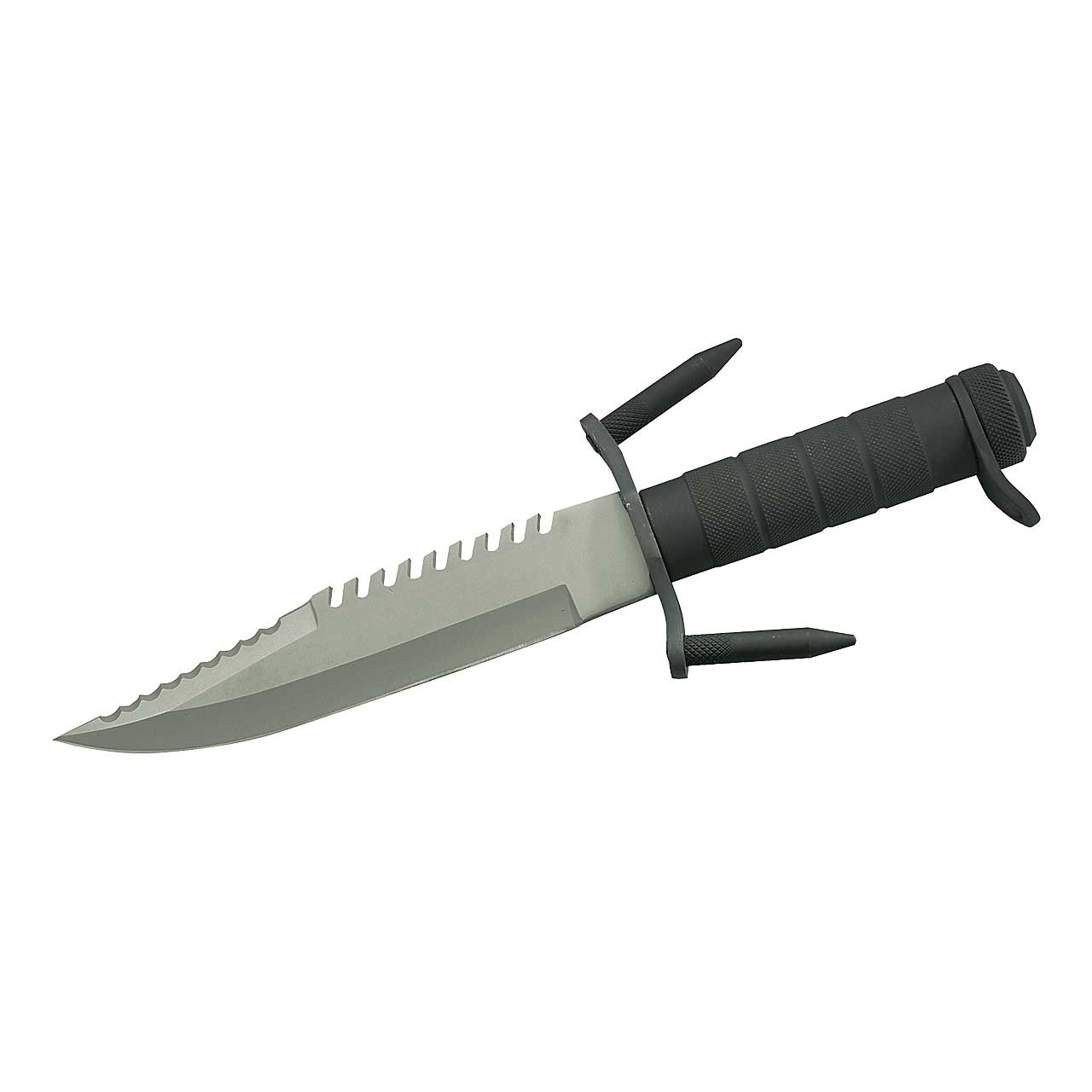 Herbertz Survival-Messer, Stahl AISI 420, Metall-Hohlgriff, Nylonscheide mit Vortasche, Zubehör