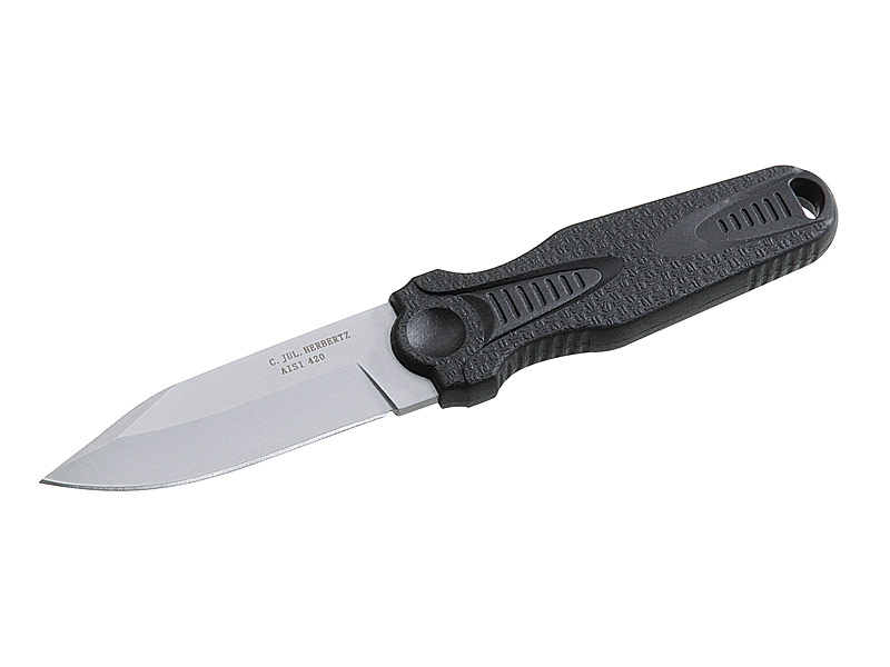 Herbertz Neck Knife, Stahl AISI 420, matt gestrahlt, Kunststoff-Griff, Kunststoff-Scheide, Tragekor