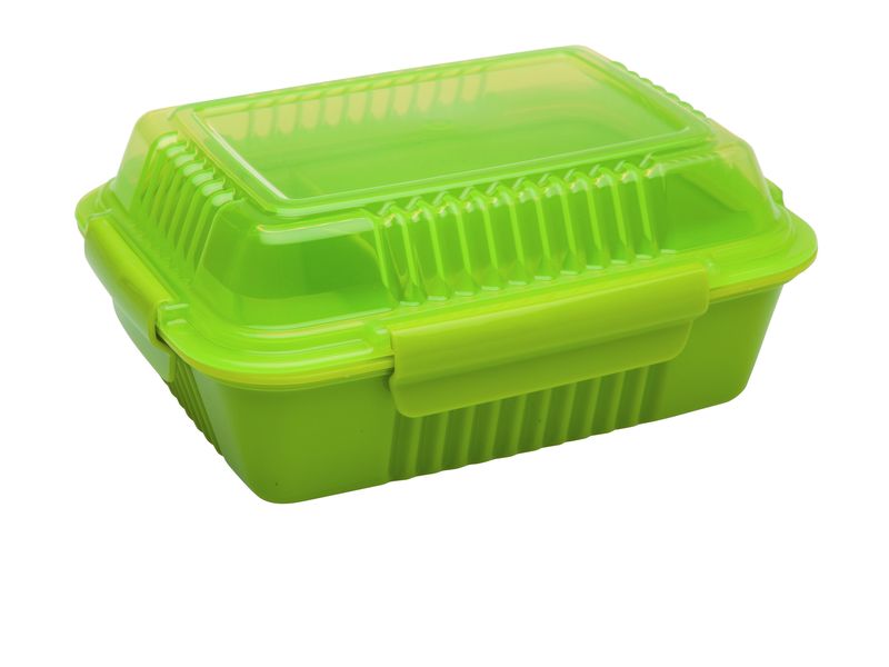 Aladdin TAKE AWAY Lunchbox, grün, 4 Schnappverschlüsse,, Fassungsvermögen 0,7 Liter, mit Inneneinteilung, BPA frei