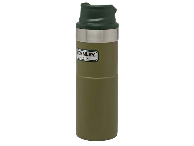 Stanley CLASSIC TRIGGER-ACTION TRAVEL MUG 473 ml, Stahl 18/8, Vakuumisolierung, Olive Drab, Kunstst
