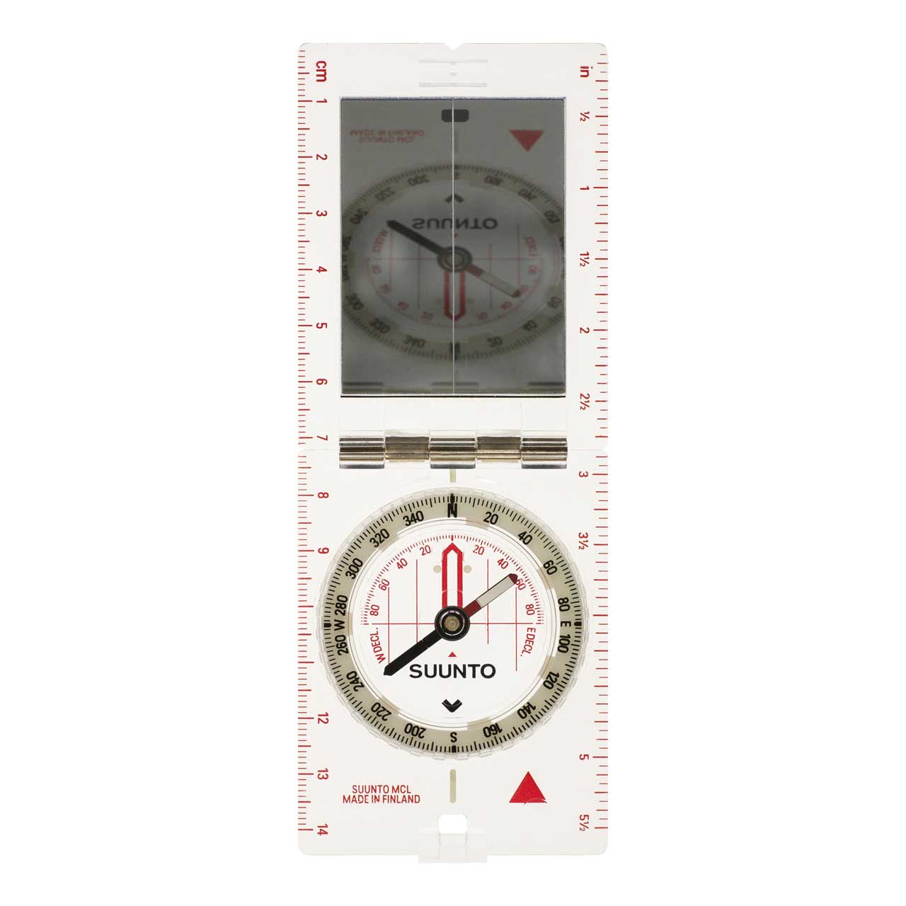 SUUNTO MCL Spiegelkompass, 360-Grad-Einteilung, Spiegel, Kimme, Dämmerungsmarken, Deklinationsskala