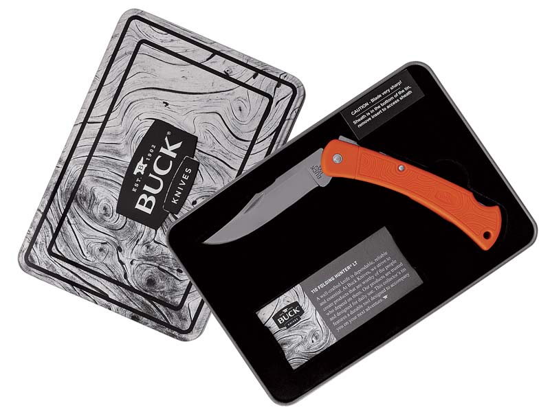 Buck Taschenmesser 110LT, Stahl 420HC, Back Lock, limitiert, orangefarbene glasfaserverstärkte Nylo