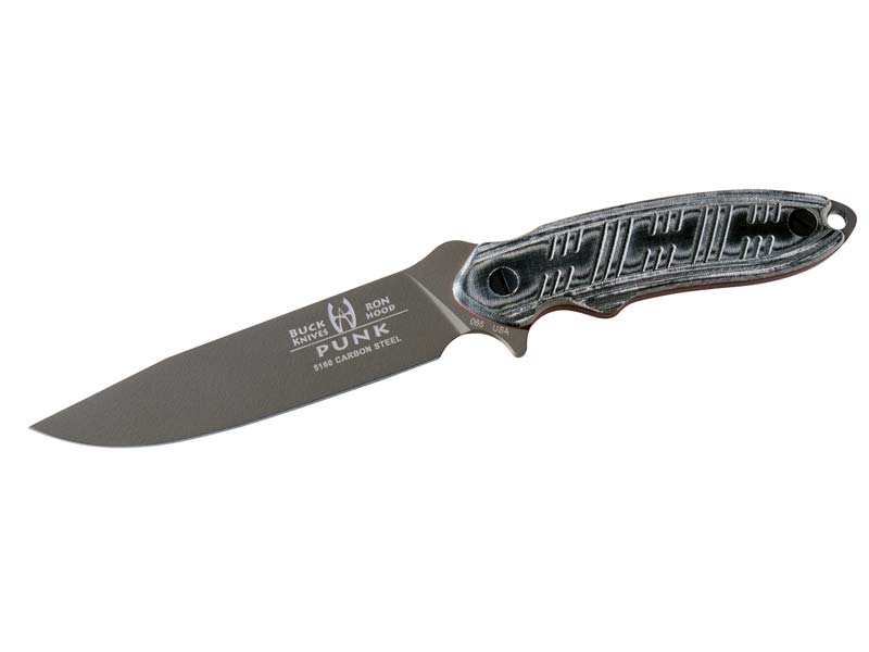 Buck Survival-Knife, PUNK, 5160 Carbon Stahl, nicht-rostfrei,, beschichtet, Full Tang, Micarta-Griff