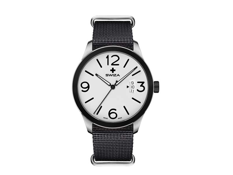 SWIZA Armbanduhr MAGNUS BLACK,  ETA F07.111 Uhrwerk, 316L, 316L-Lünette, PVD-beschichtet, schwarzes