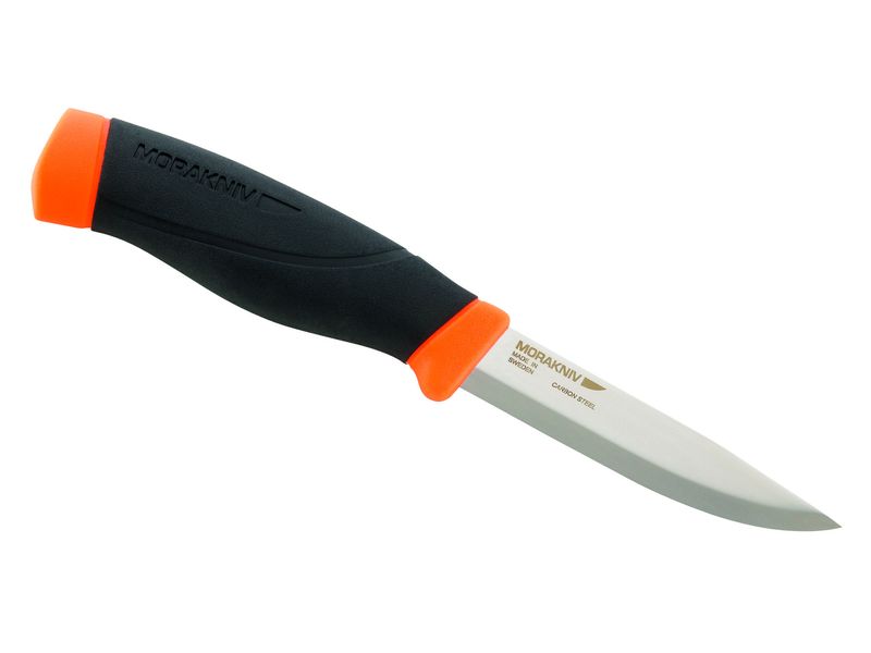Mora-Gürtelmesser HeavyDuty, nicht-rostfreier Carbon-Stahl,, schwarz-orange Gummigriff, Kunststoff-Köcherscheide