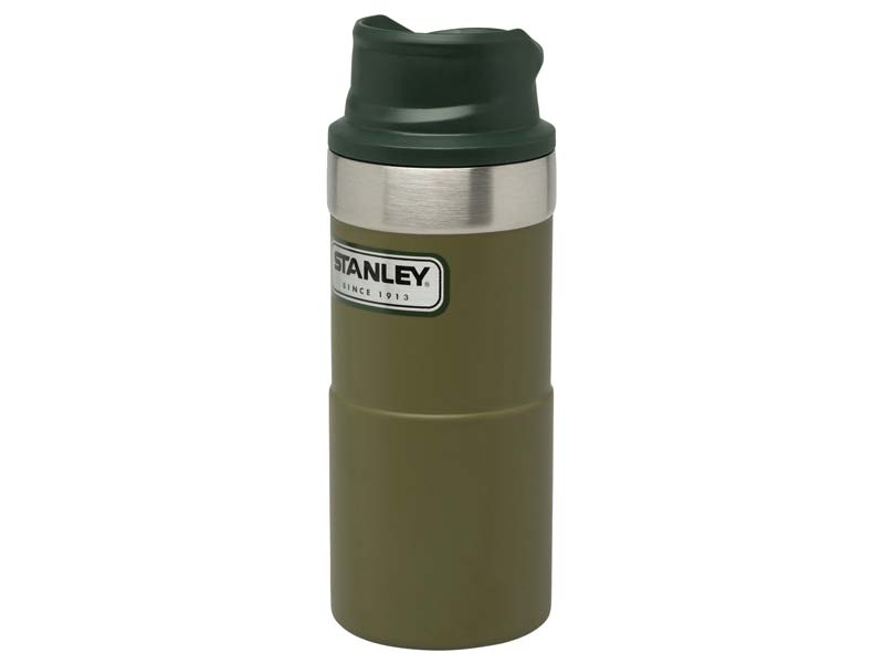 Stanley CLASSIC TRIGGER-ACTION TRAVEL MUG 354 ml, Stahl 18/8, Vakuumisoliert, olive drab, Kunststof