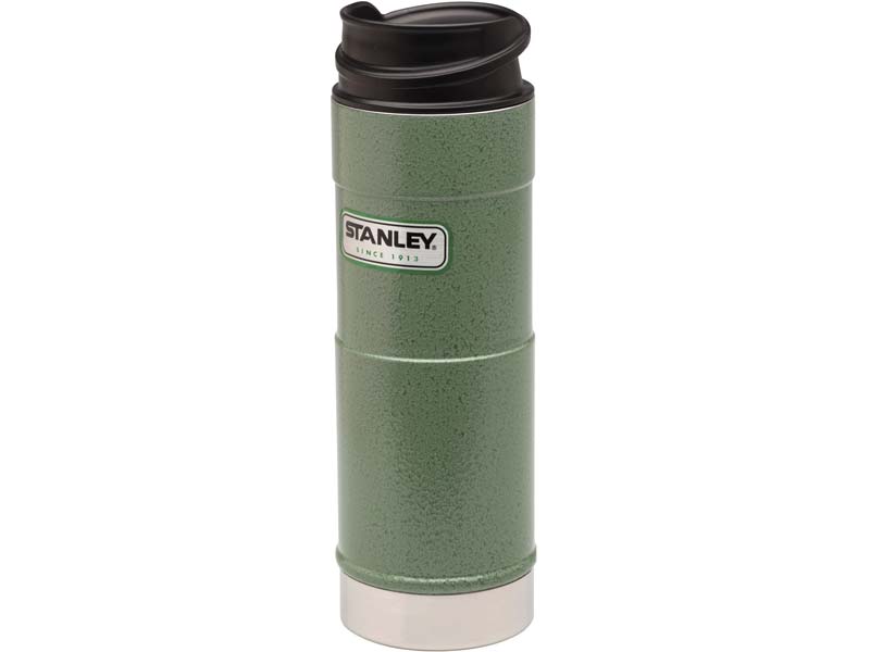 Stanley Classic Vakuum-Trinkbecher, 0,47 Liter, 18/8 Edelstahl, Hammerton grün, Einhändig bedienbar