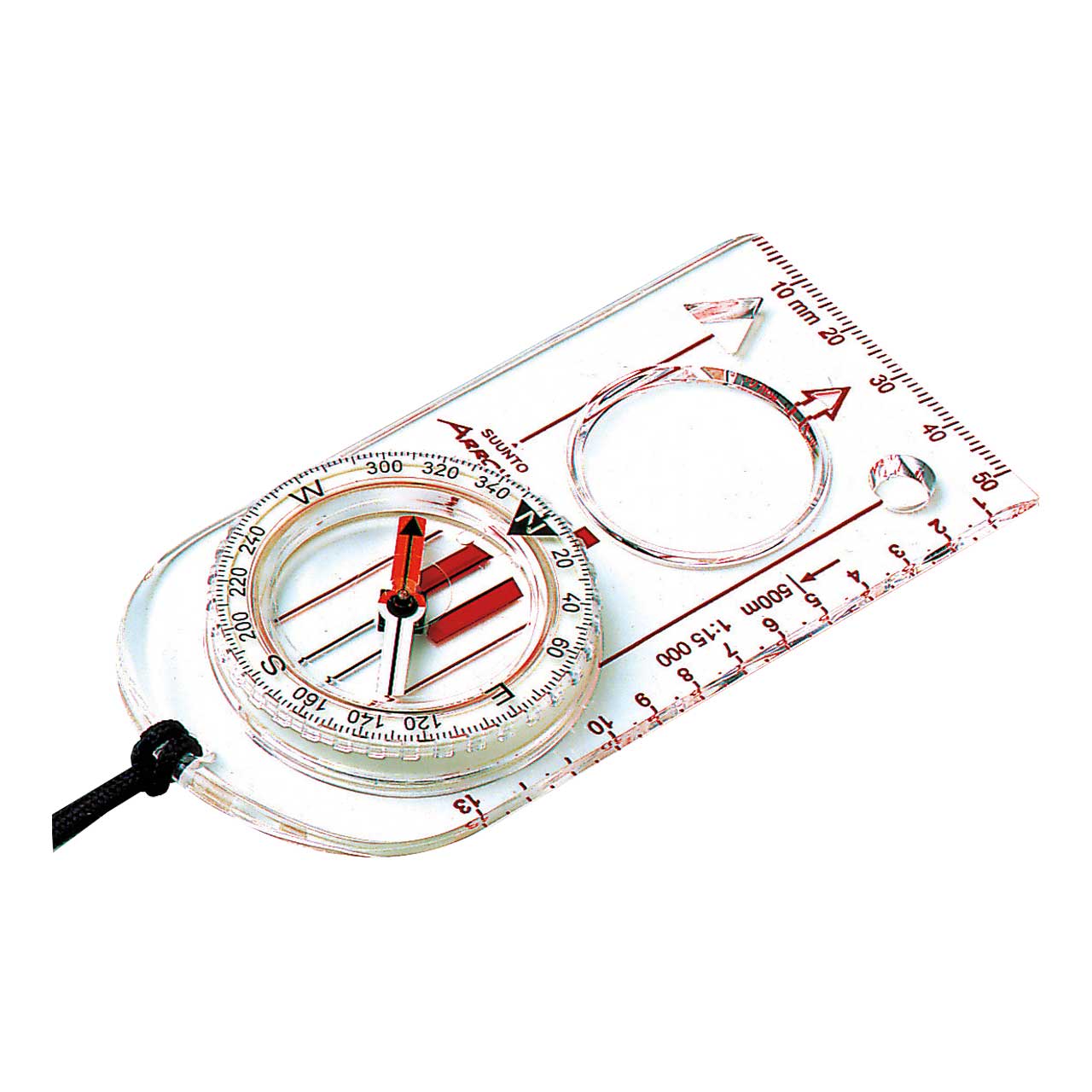 SUUNTO ARROW-30 Linealkompass, 360-Grad-Einteilung, schnell eindrehende Kompassnadel, Lupe, Millime