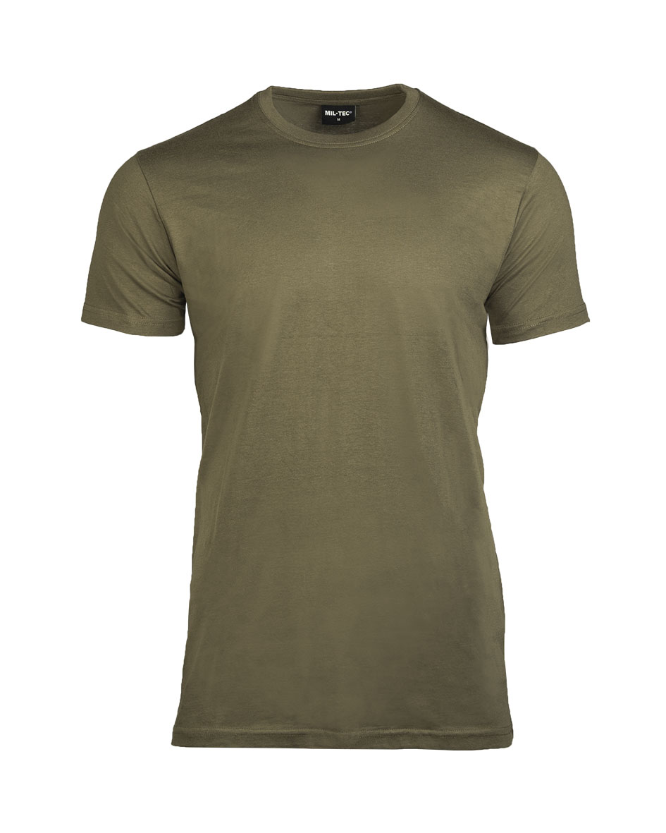 T-Shirt US Style Baumwolle Stück Grau-Oliv