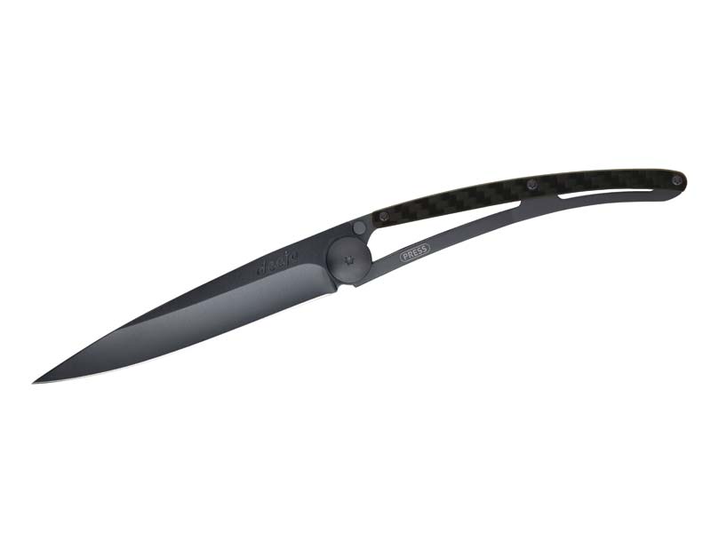 Deejo Taschenmesser COMPOSITE 37g carbon, Z40C13-Stahl, schwarz beschichtet, Liner-Lock, Carbon, Cl