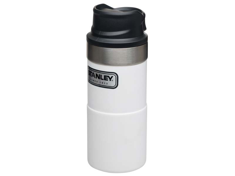 Stanley CLASSIC TRIGGER-ACTION TRAVEL MUG 354 ml, Stahl 18/8, Vakuumisoliert, polarweiss, Kunststof