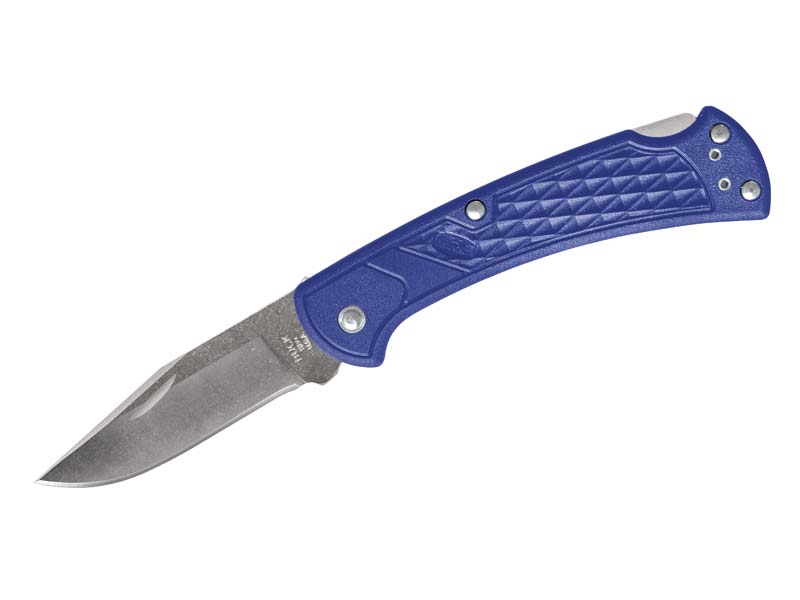 Buck Taschenmesser 112 SLIM SELECT, blau, Stahl 420HC, Back Lock, Kunststoff-Griffschalen, Nagelhau