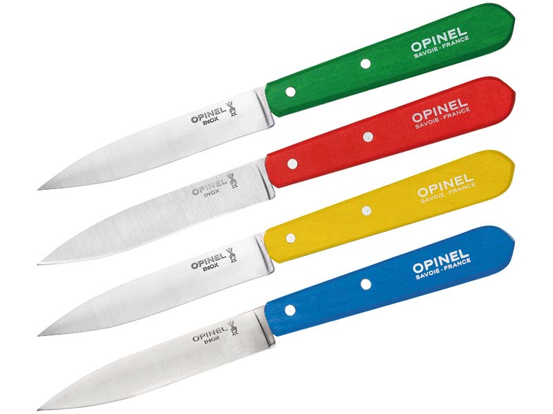 Opinel Küchenmesser No 112 CLASSIC, Set mit 4 Messern, verschiedene Farben