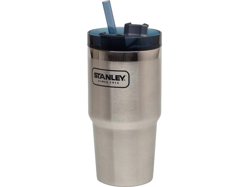 Stanley Vacuum Quencher, 591 ml, 18/8 Edelstahl, Kunststoffverschluss, wiederverwendbarer Strohhalm