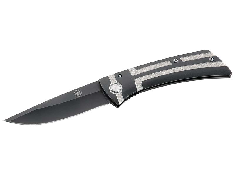 Puma TEC Taschenmesser, Stahl AISI 420, schwarz beschichtet,, Liner Lock, zweifarbige Aluminium-Sch