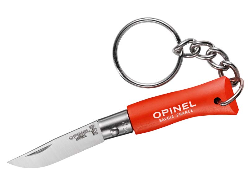 Opinel Messer COLORAMA No 02, orange, rostfrei, mit Schlüsselanhänger